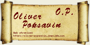 Oliver Popsavin vizit kartica
